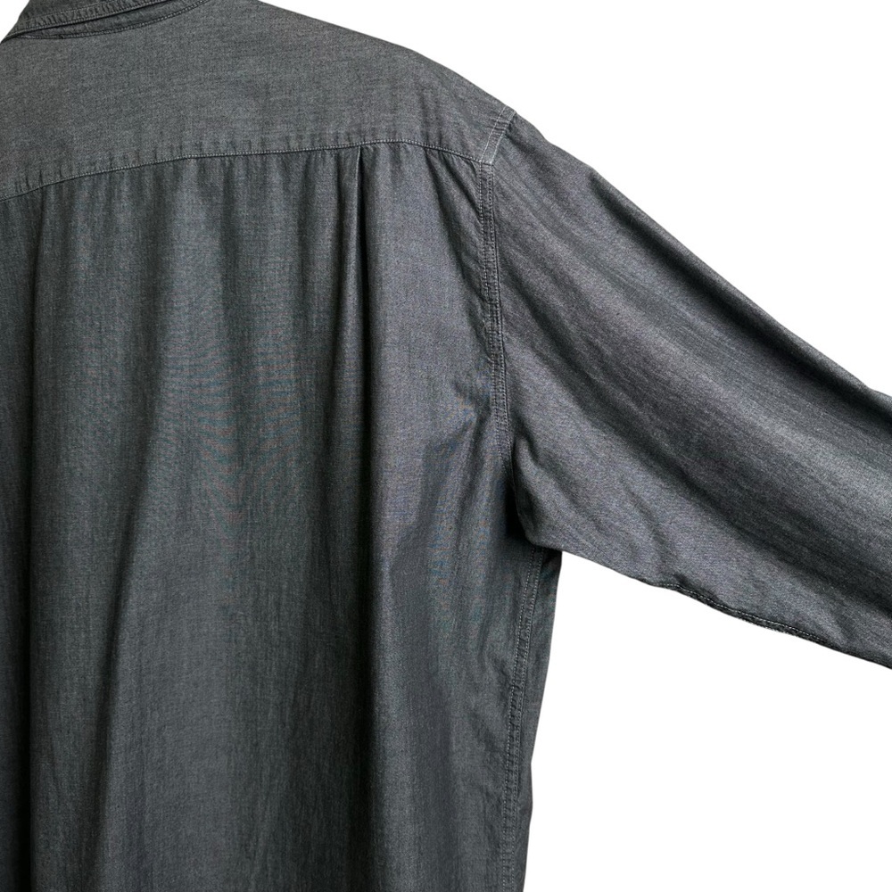 Marithe Francois Girbaud Oversized Men's Large Gray Chambray Shirt Hip Hop 90s - Picture 10 of 11